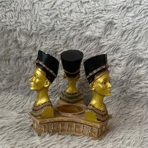 Golden Egyptian Pharaoh Candle Holder